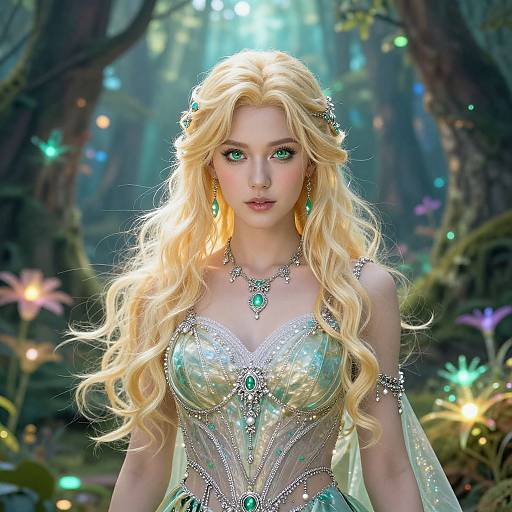 Ethereal Blonde Fantasy Forest Character