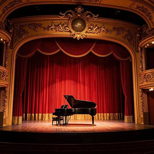 Vintage Cabaret Stage with Piano