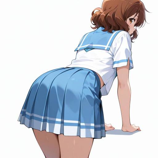 Anime Girl in Blue Sailor Uniform