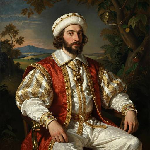 Regal Man in Traditional Royal Attire Portrait