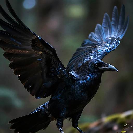 Mystical Raven Wings Close-Up