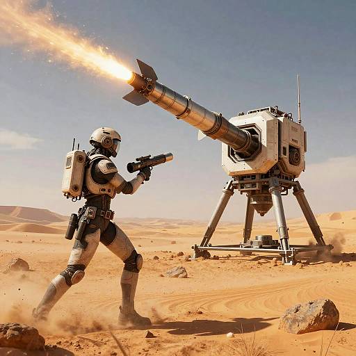 Futuristic Terraformation Battle Scene