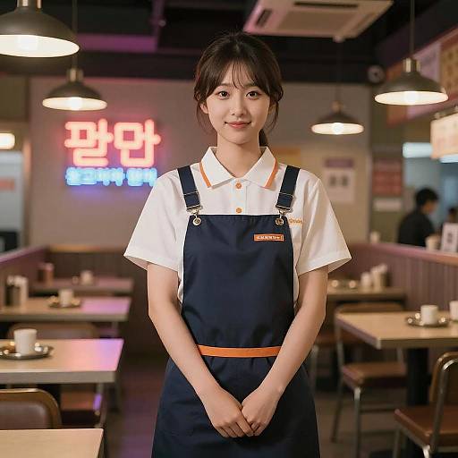 Photorealistic Korean Bistro Scene Shot