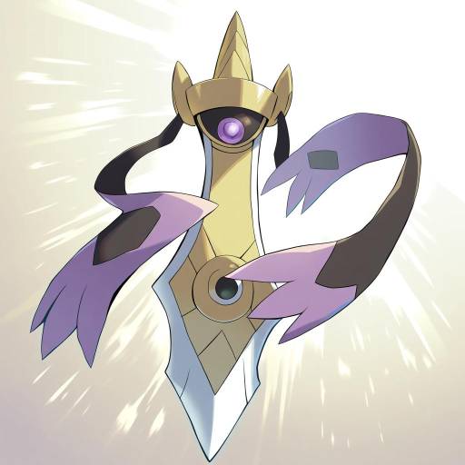 Illustration of Aegislash, pokemon in the style of Yamasan