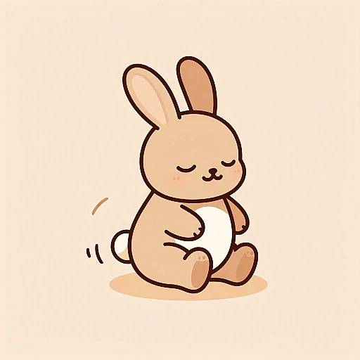 Cartoon Baby Mochaccino Bunny Print