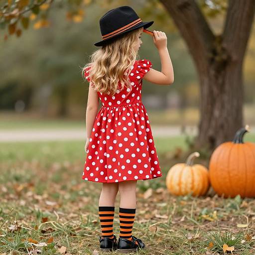 Blonde Girl in Polka Dot Dress