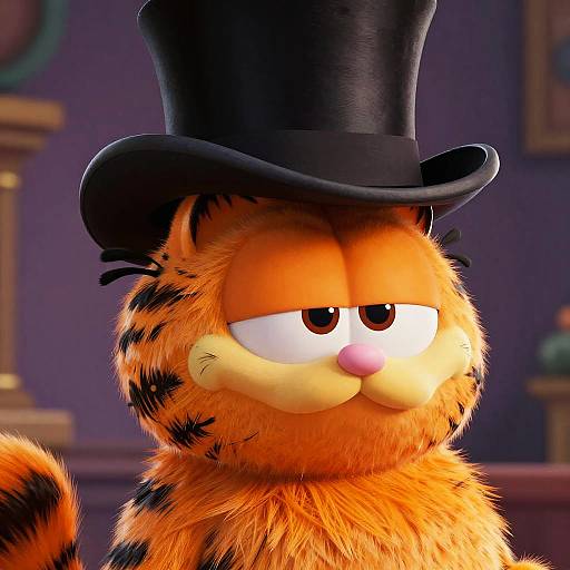 Graceful Anthropomorphic Garfield Portrait
