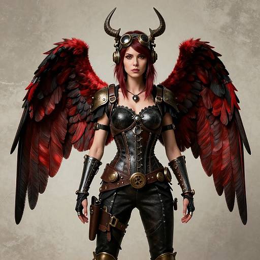Steampunk Lady with Realistic Wings