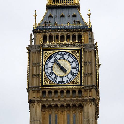 Ornate Gold Clock Tower Elegance
