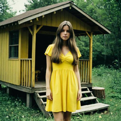 Charming Girl in Yellow Dress Outdoors