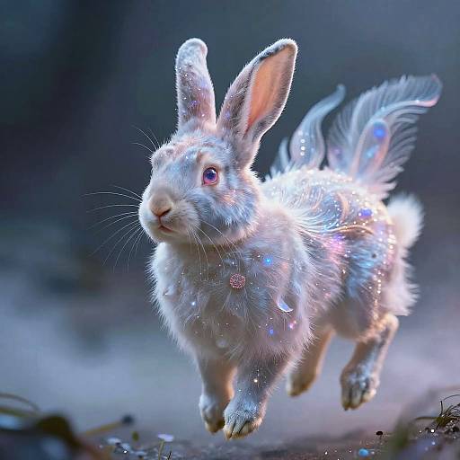 Radiant Celestial Rabbit in Dreamscape