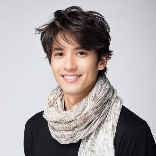 Charming Boy Portrait with Scarf