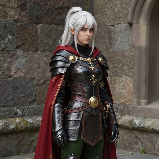 Female Cosplayer in Medieval Fantasy Armor