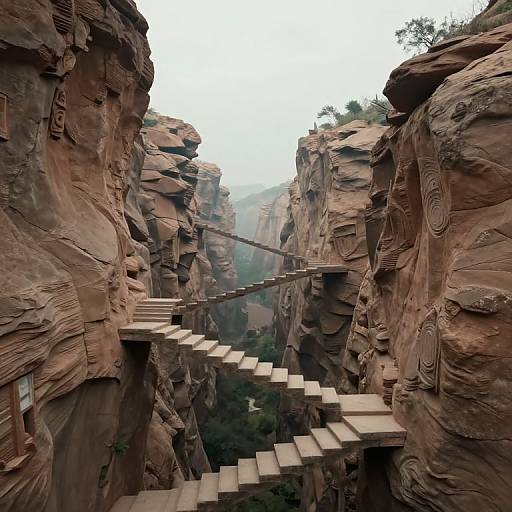 Floating Staircases in Airborne Canyon