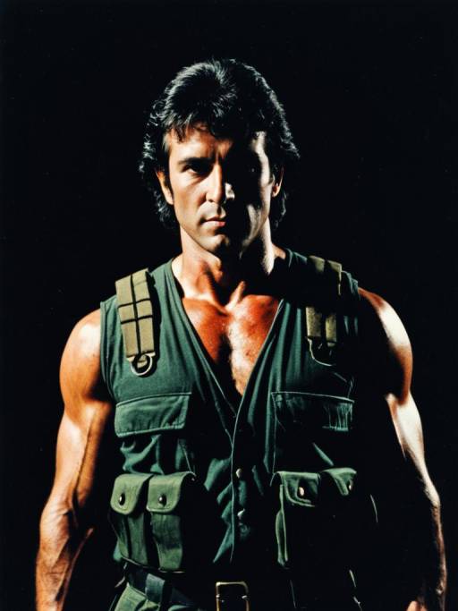Man in Rambo First Blood Costume Portrait
