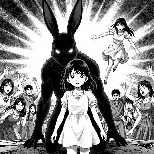 Ominous Manga Horror Scene