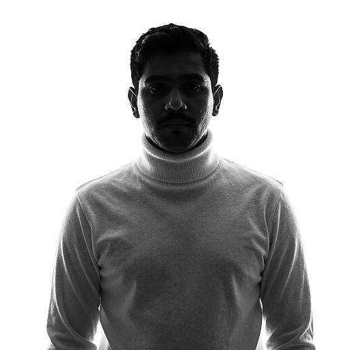 High-Contrast Black-and-White Portrait