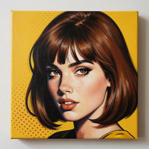 Pop Art Woman with Side-Swept Bangs