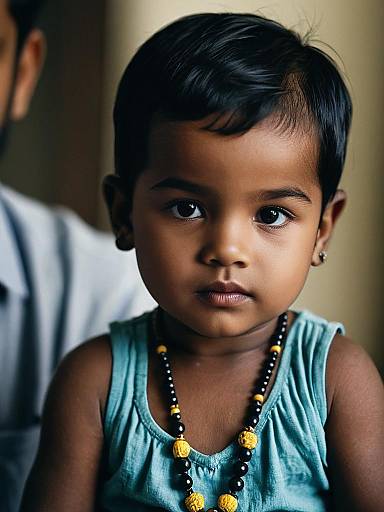 Portrait of Young Indian Boy with Necklace