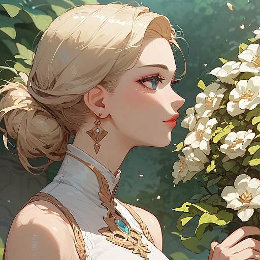 Stunning Blonde Anime Queen Garden