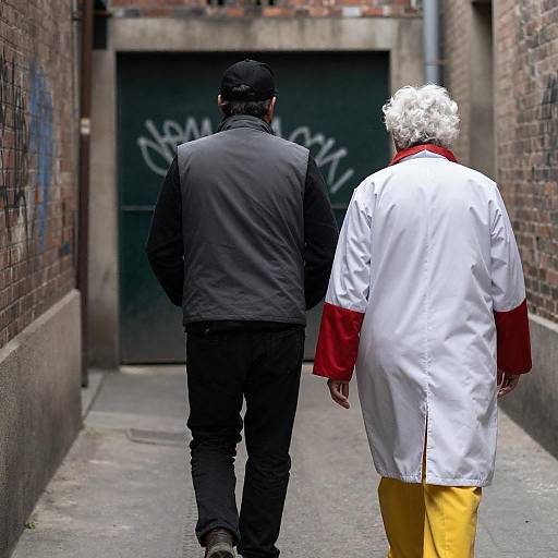 Urban Alleyway Scene with Two Figures