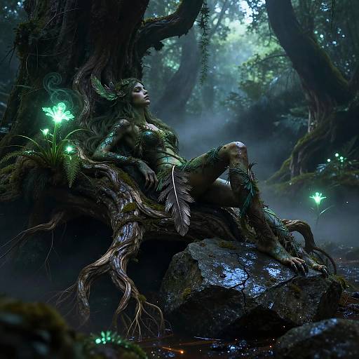 Verdant Dryad in Enchanted Grove