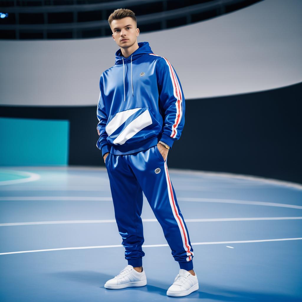 Dynamic Athlete in Stylish Tracksuit