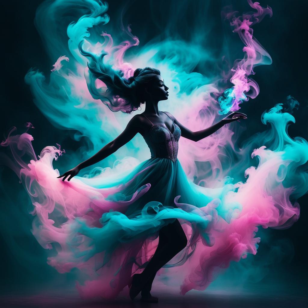 Whimsical Fairy Silhouette in Magic Smoke