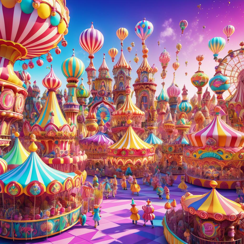 Vibrant Carnival with Enchanted Attractions