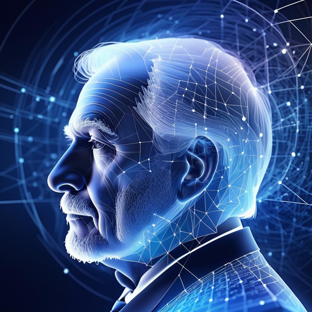 Futuristic Abstract Portrait with Equations