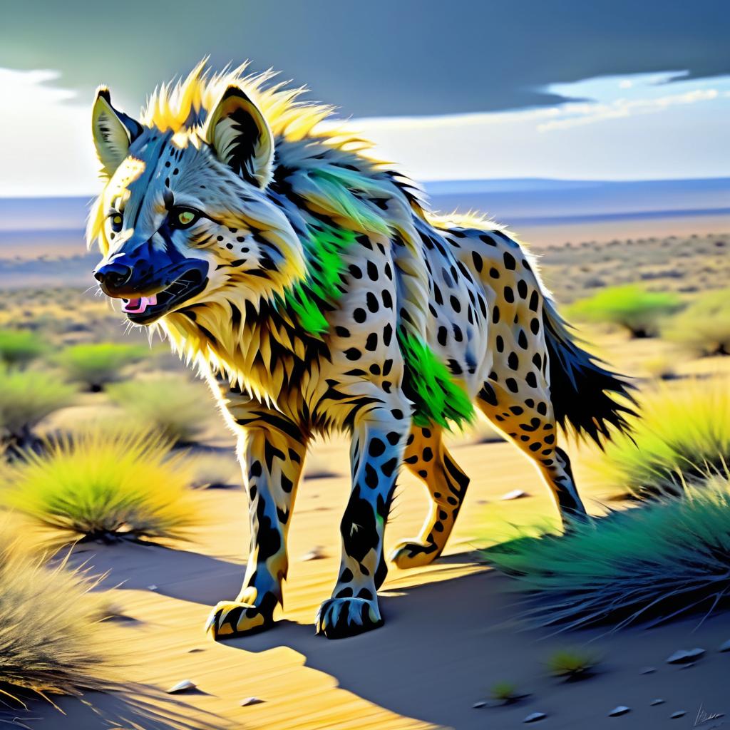 Epic Feral Hyena in Anime Art