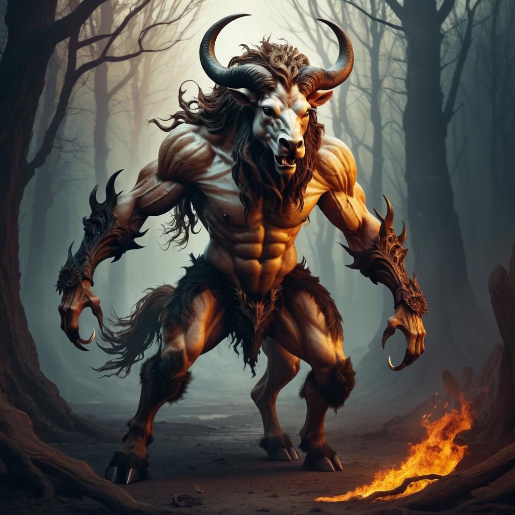 Nightmarish Corrupted Centaur Fantasy Art