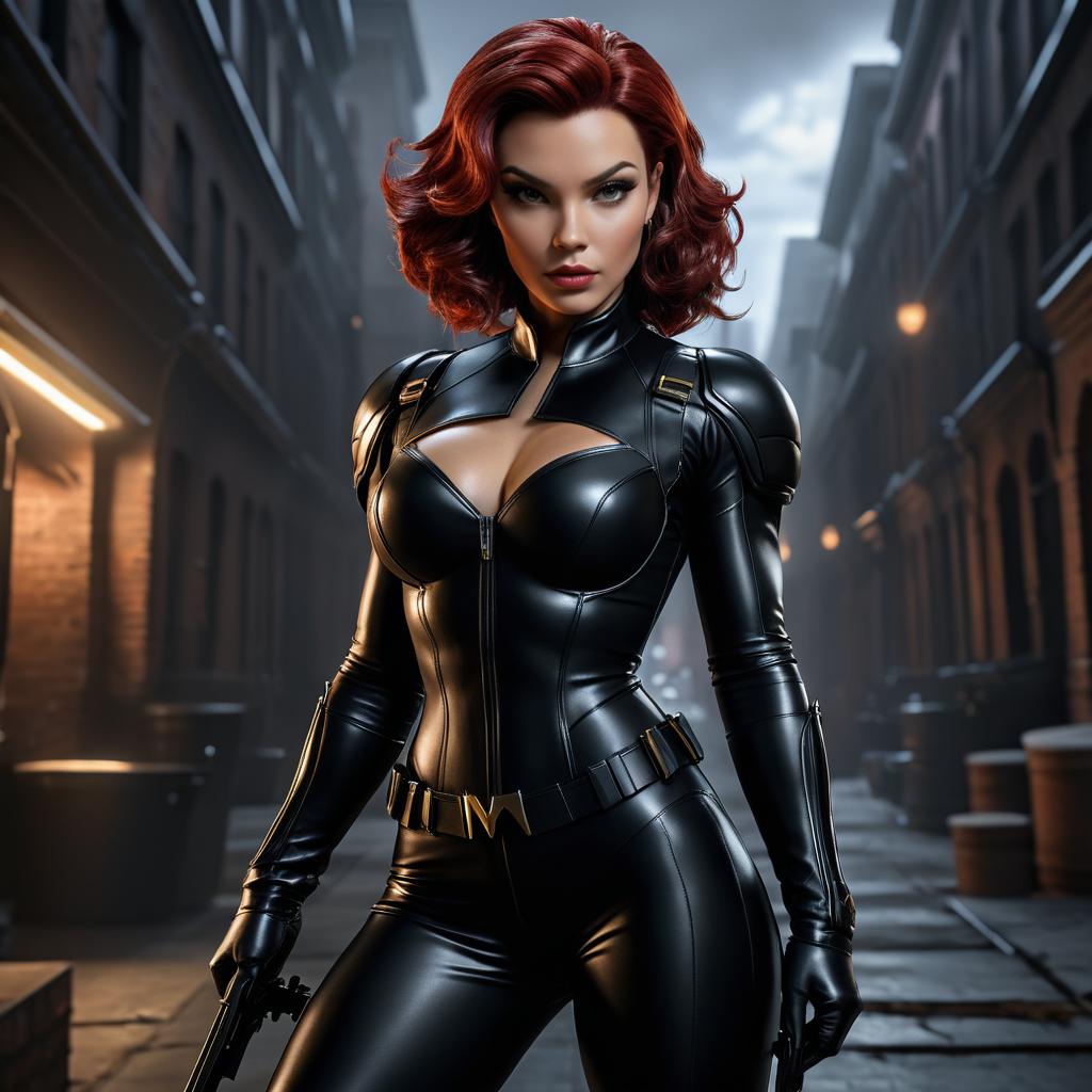 Hyperrealistic Fusion of Catwoman and Black Widow