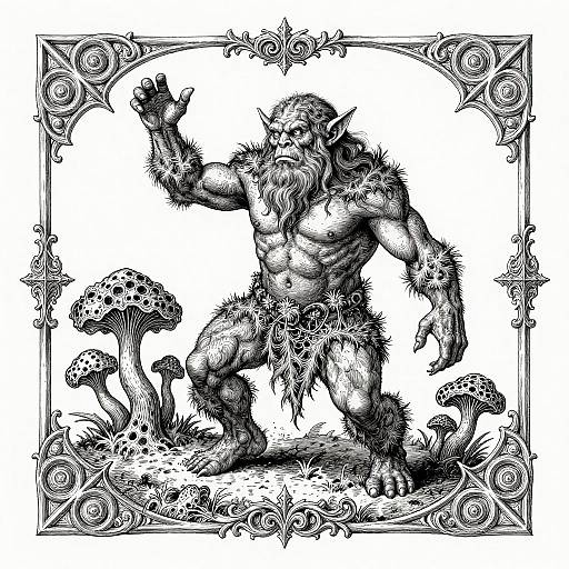 Gothic Swamp Troll Sage Illustration