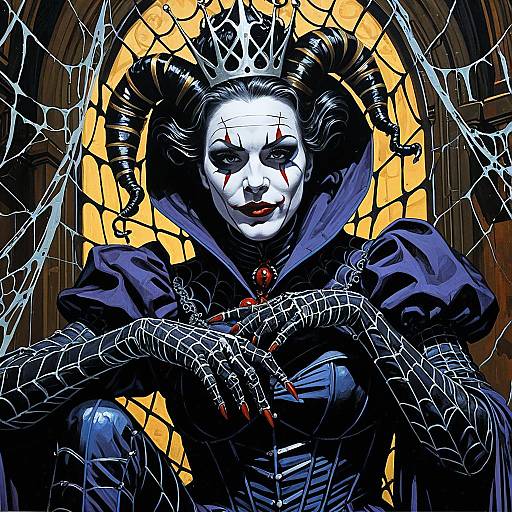 Twisted Jester Queen in Spider Web