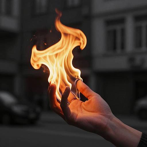Hand Holding Fire Flame