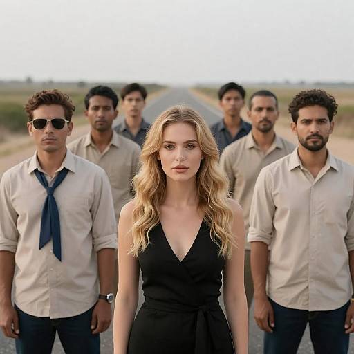 Portrait of People on a Dusty Road