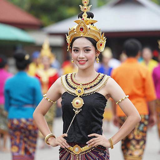 Young Woman in Traditional Cambodian Dance Costume