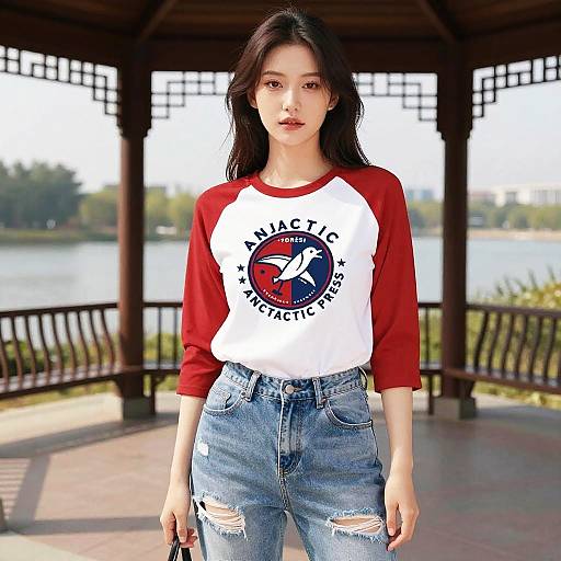 Stylish Woman in Casual Streetwear