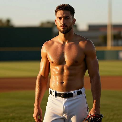 Rhys Hoskins Shirtless on Baseball Field