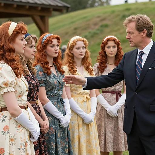 Vintage Gathering: Man in Dark Suit