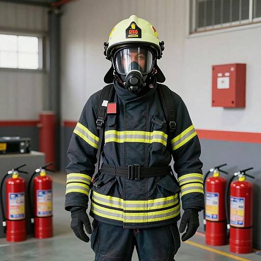 Firefighter Training with Reflective Helmet