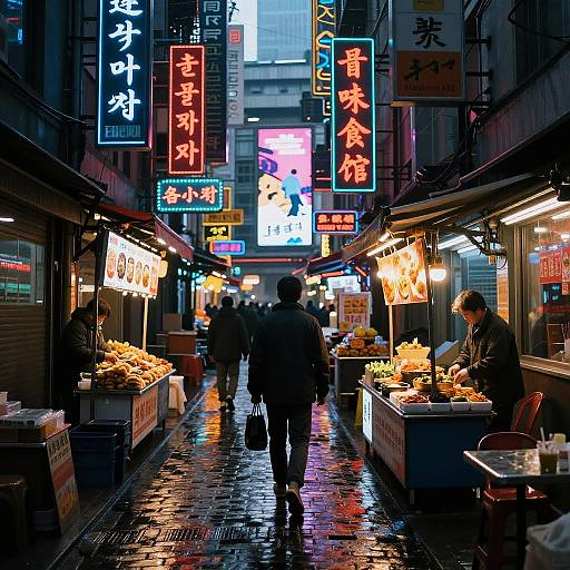 Futuristic Neon City Alleyway Scene