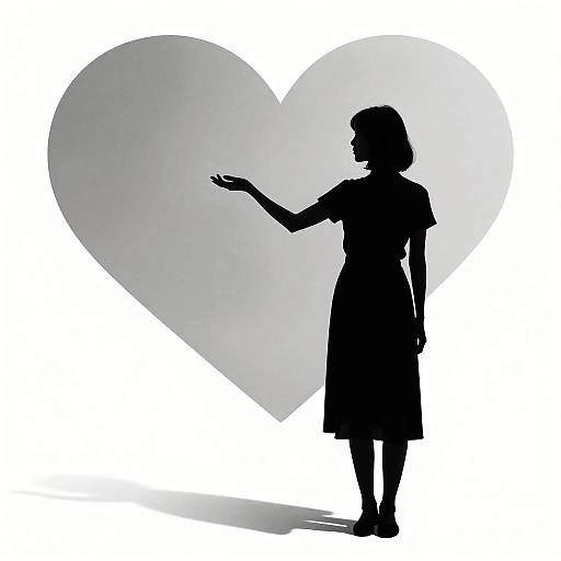 Monochrome Silhouette of Girl in Dress