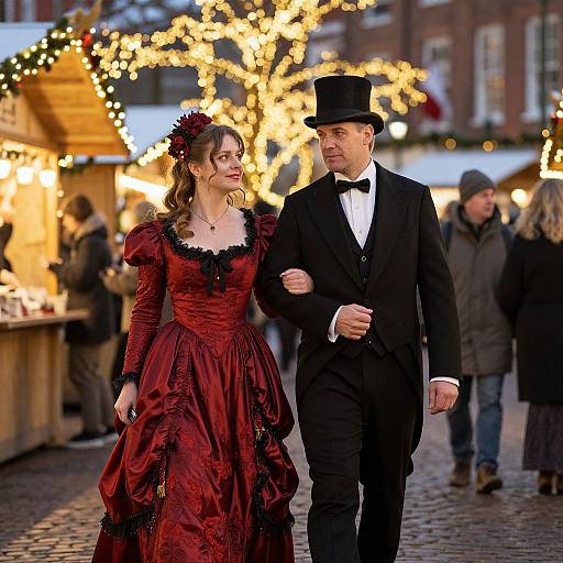 Victorian Couple at Christmas Market