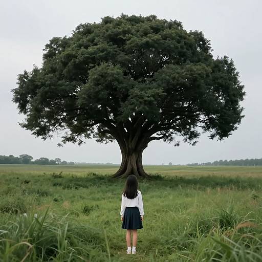Surreal Tree with Young Girl