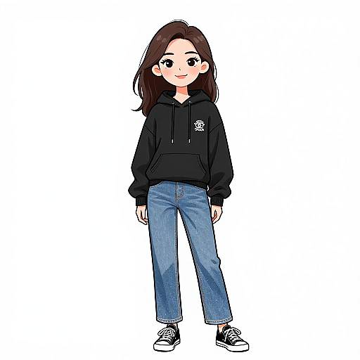 Smiling Woman in Casual Streetwear