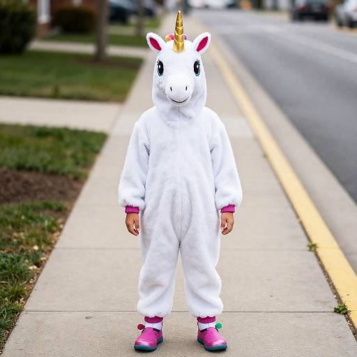 Child in Colorful Unicorn Costume