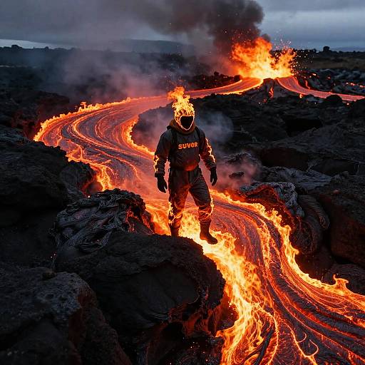 Survivor Blending with Flowing Lava