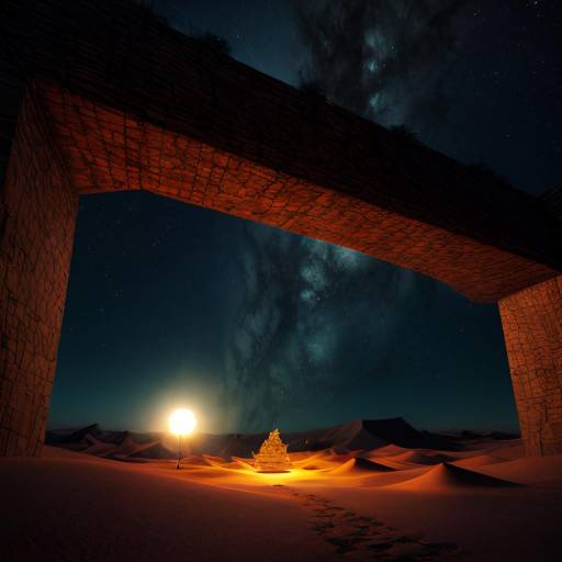 Surreal Crystal Canyon in Night Desert